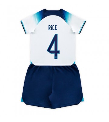 England Declan Rice #4 Hjemmebanesæt Børn VM 2022 Kort ærmer (+ korte bukser)